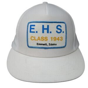 E.H.S. Class 1943 Snapback Hat White One Size Adjustable Vintage